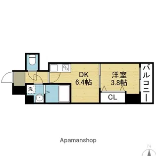 大阪府大阪市城東区永田1丁目【マンション】の間取り