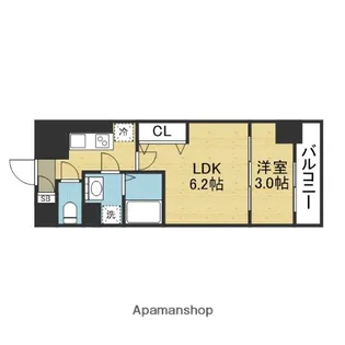 リアライズ鶴橋東Ⅱ【2階】の間取り