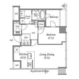 ザ・ファインタワー大手前【9階】の間取り