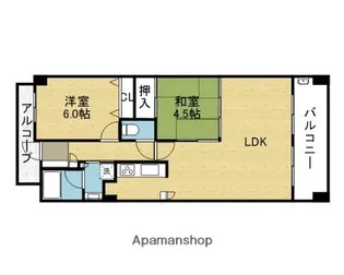 グランスイート天王寺舟橋タワー【15階号室】の間取り