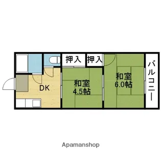 ハイツ中川【403号室】の間取り