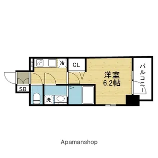エスリードザ・カレント大阪【606号室】の間取り