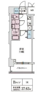 スプランディッド上本町WEST【7階】の間取り