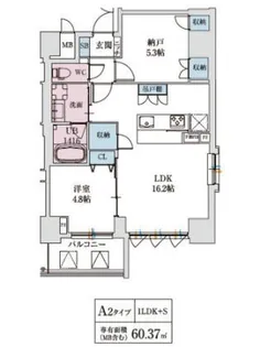スプランディッド上本町WEST【3階】の間取り