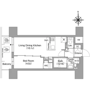 コンフォリア・リヴ北浜淡路町【0203号室】の間取り