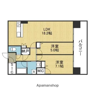 スプランディッド本町東DUE【19階】の間取り
