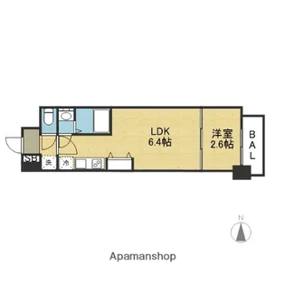 セレニテ夕陽丘エクラ【5階】の間取り