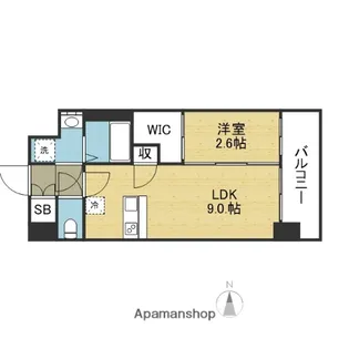 セレニテ夕陽丘エクラ【4階】の間取り