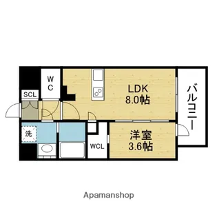 ワールドアイ大阪城EASTⅢ【2階】の間取り