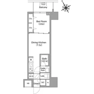 コンフォリア・リヴ天王寺寺田町ソルテラス【0702号室】の間取り