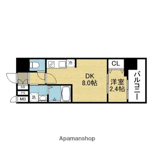 アドバンス大阪アネラ【3階】の間取り