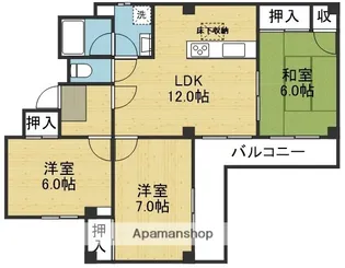 ハイツ河田【201号室】の間取り