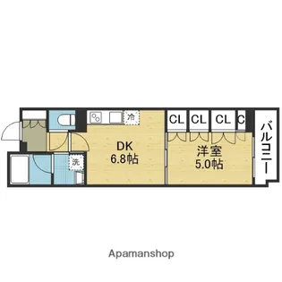 ユニハイムMUSE大手前【602号室】の間取り