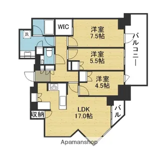 グランドメゾン上町台レジデンスタワー【18階】の間取り