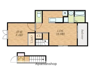 大阪府大阪市城東区東中浜8丁目【アパート】の間取り