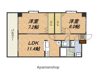 グランデア玉造本町【205号室】の間取り