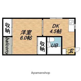 タイケマンション【402号室】の間取り