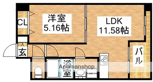 ノルデンハイム江坂【12階】の間取り