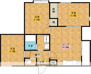 パティオ小松【2階】の間取り