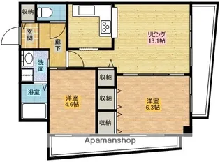 キャニスコート上新庄【4階】の間取り