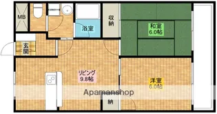 グロリアス北大阪【2階】の間取り