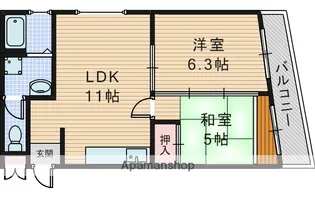 マンションハーモニー石原【3階】の間取り