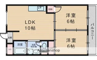 西大道ハイツ【2階】の間取り