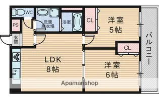 メゾンドクリサンテーム【2階】の間取り