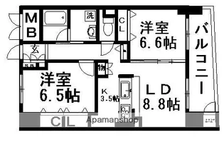 淀川ウエストタワー【9階】の間取り