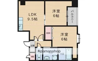 パレス東洋小松館【6階】の間取り