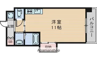 マエナカハイツ参番館【4階】の間取り