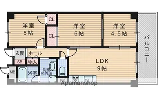 久光マンション【6階】の間取り