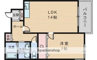 アクシス北大阪【4階】の間取り
