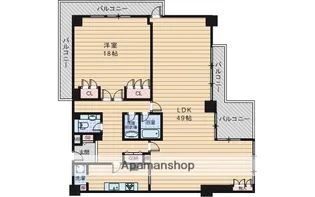 ザ・グランドビューオオサカ【18階】の間取り