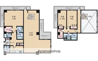 ザ・グランドビューオオサカ【21階】の間取り