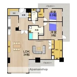 ザ・グランドビューオオサカ【17階】の間取り