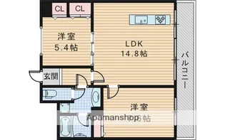 ル・グランデ新大阪北【9階】の間取り