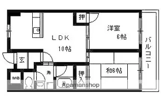 グロリアス北大阪【5階】の間取り