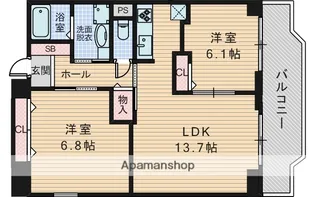 PARKHILLS新大阪OASIS【9階】の間取り