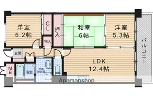カーム淀川【6階】の間取り