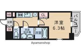 エスリード新大阪ヴェルデ【9階】の間取り