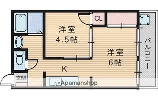 ハイツエルソール【3階】の間取り