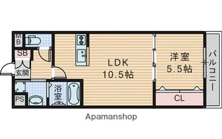 グランパシフィック大経大北【3階】の間取り