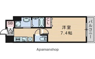 プレイシズ新大阪【9階】の間取り