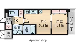 スプランディッド新大阪EAST【3階】の間取り