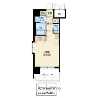 プレサンス神崎川ファインブレス【6階】の間取り