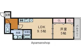 フジパレス上新庄Ⅱ番館【1階】の間取り
