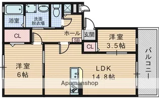 ベルデ大森Ⅱ【1階】の間取り