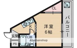 ハイツ瀬戸【4階】の間取り