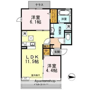 メゾン ド シャルール【1階】の間取り